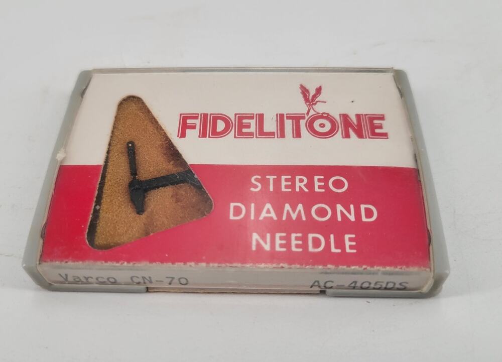 NOS Fidelitone Stereo Diamond Needle AC-405DS VINTAGE Flip Needle BLACK